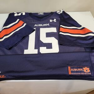 Under Armour Auburn Navy Orange White Football Jersey #15